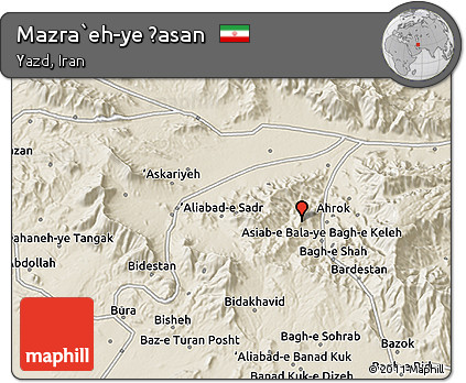 Shaded Relief 3D Map of Mazra`eh-ye Ḩasan