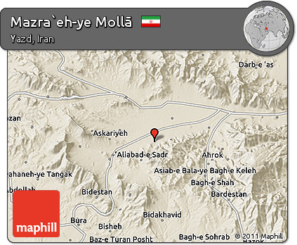 Shaded Relief 3D Map of Mazra`eh-ye Mollā