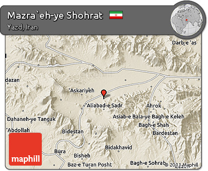 Shaded Relief 3D Map of Mazra`eh-ye Shohrat