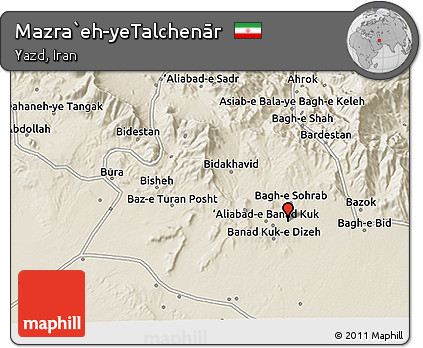 Shaded Relief 3D Map of Mazra`eh-yeTalchenār