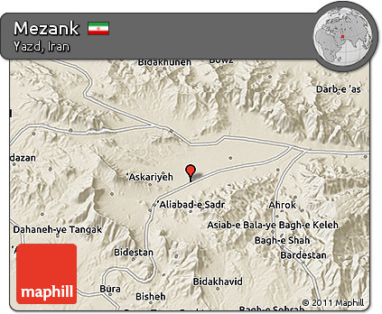 Shaded Relief 3D Map of Mezank
