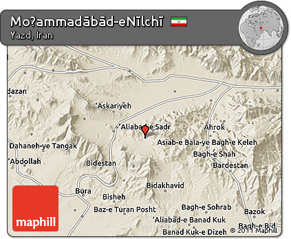Shaded Relief 3D Map of Moḩammadābād-eNīlchī