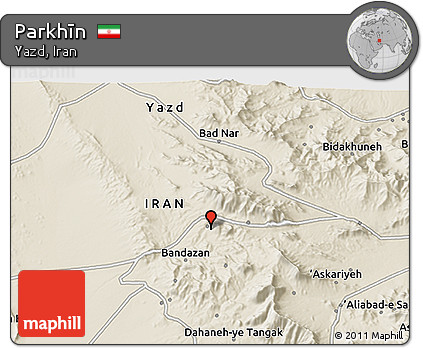Shaded Relief 3D Map of Parkhīn