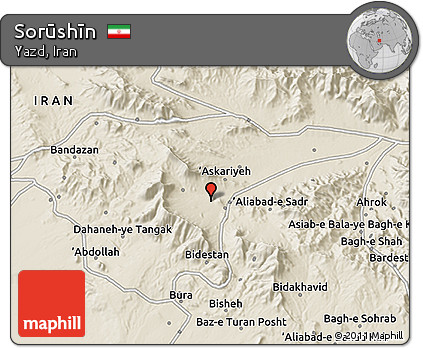 Shaded Relief 3D Map of Sorūshīn