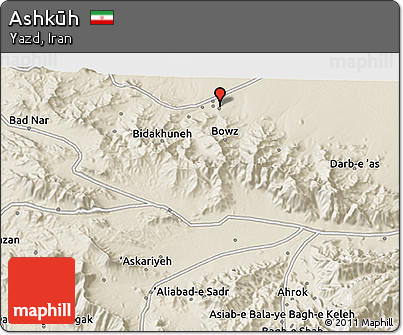 Shaded Relief 3D Map of Ashkūh