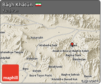 Shaded Relief 3D Map of Bāgh Khātūn