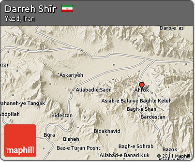 Shaded Relief 3D Map of Darreh Shīr