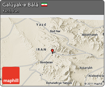 Shaded Relief 3D Map of Galūyak-e Bālā