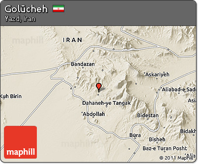 Shaded Relief 3D Map of Golūcheh