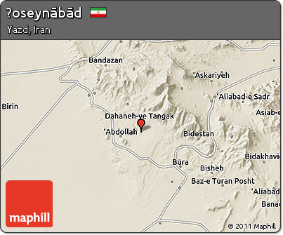 Shaded Relief 3D Map of Ḩoseynābād