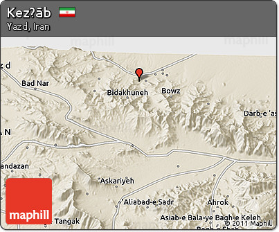 Shaded Relief 3D Map of Kez̄āb