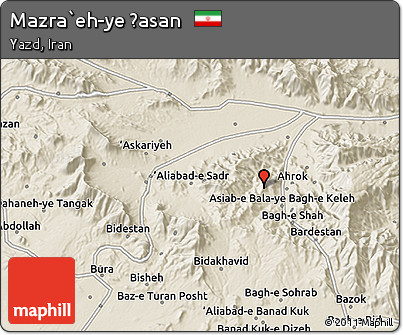 Shaded Relief 3D Map of Mazra`eh-ye Ḩasan