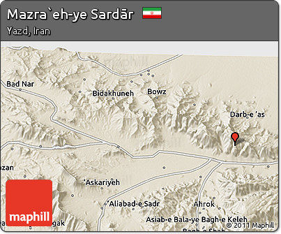 Shaded Relief 3D Map of Mazra`eh-ye Sardār