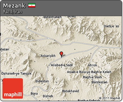 Shaded Relief 3D Map of Mezank