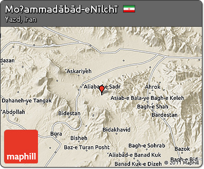 Shaded Relief 3D Map of Moḩammadābād-eNīlchī