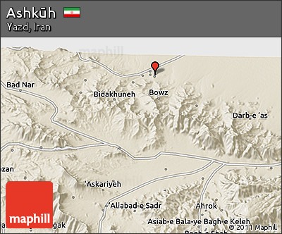 Shaded Relief 3D Map of Ashkūh