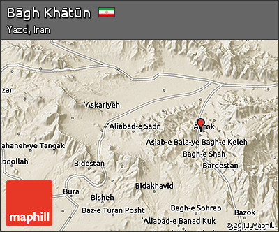 Shaded Relief 3D Map of Bāgh Khātūn