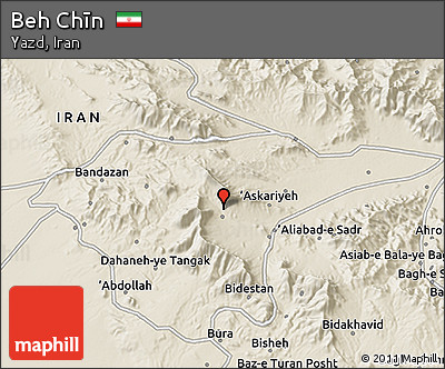 Shaded Relief 3D Map of Beh Chīn