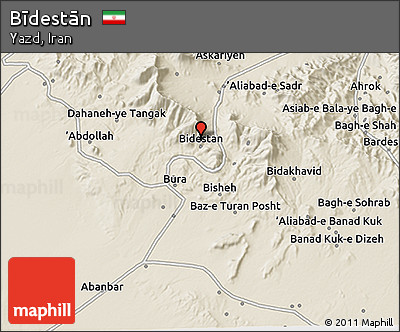 Shaded Relief 3D Map of Bīdestān