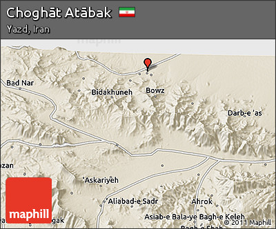 Shaded Relief 3D Map of Choghāt Atābak