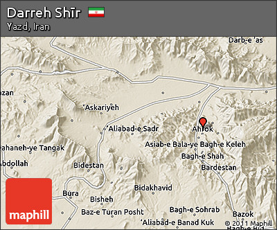 Shaded Relief 3D Map of Darreh Shīr