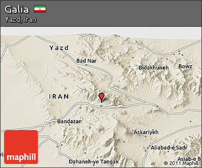 Shaded Relief 3D Map of Galia