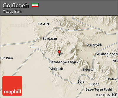 Shaded Relief 3D Map of Golūcheh