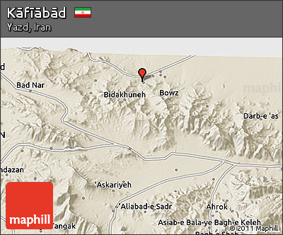 Shaded Relief 3D Map of Kāfīābād