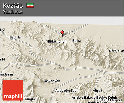 Shaded Relief 3D Map of Kez̄āb