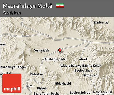 Shaded Relief 3D Map of Mazra`eh-ye Mollā