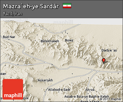 Shaded Relief 3D Map of Mazra`eh-ye Sardār