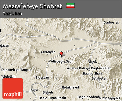 Shaded Relief 3D Map of Mazra`eh-ye Shohrat