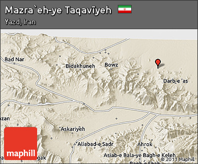 Shaded Relief 3D Map of Mazra`eh-ye Taqavīyeh