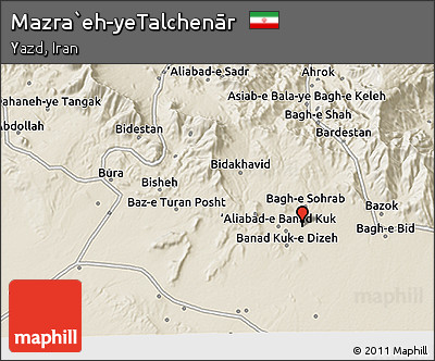 Shaded Relief 3D Map of Mazra`eh-yeTalchenār