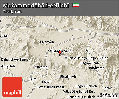 Shaded Relief 3D Map of Moḩammadābād-eNīlchī