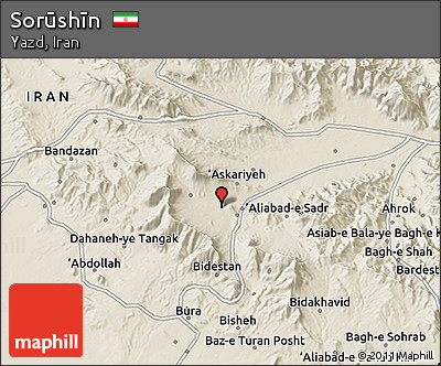 Shaded Relief 3D Map of Sorūshīn