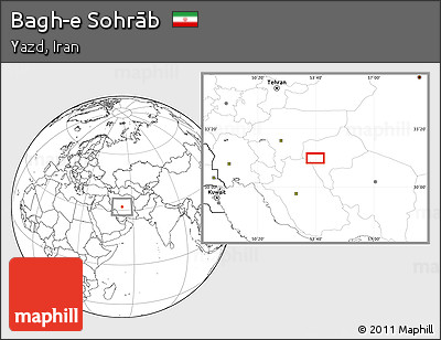 Blank Location Map of Bagh-e Sohrāb