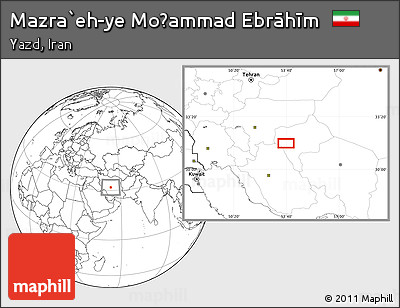 Blank Location Map of Mazra`eh-ye Moḩammad Ebrāhīm