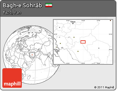 Blank Location Map of Bagh-e Sohrāb