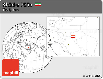 Blank Location Map of Khūd-e Pā'īn