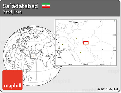Blank Location Map of Sa`ādatābād
