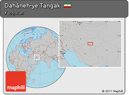Gray Location Map of Dahāneh-ye Tangak