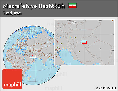 Gray Location Map of Mazra`eh-ye Hashtkūh