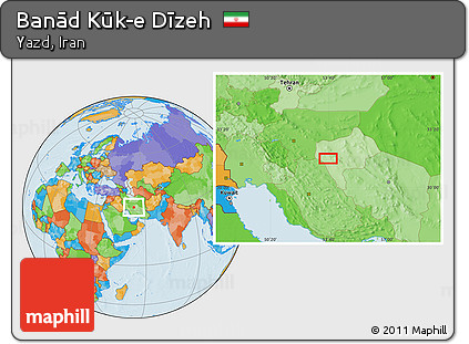 Political Location Map of Banād Kūk-e Dīzeh