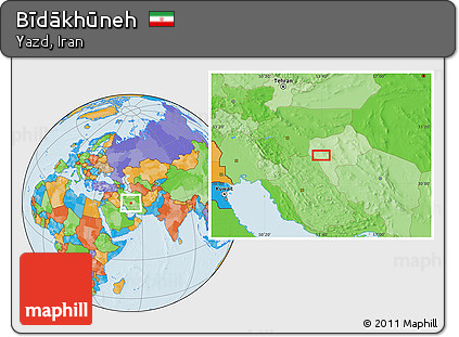 Political Location Map of Bīdākhūneh