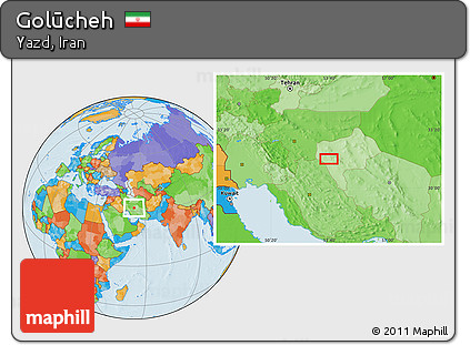 Political Location Map of Golūcheh
