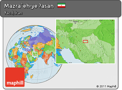 Political Location Map of Mazra`eh-ye Ḩasan
