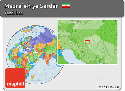 Political Location Map of Mazra`eh-ye Sardār