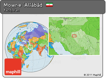 Political Location Map of Mowr-e `Alīābād