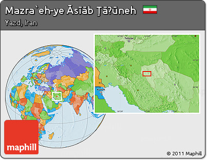 Political Location Map of Mazra`eh-ye Āsīāb Ţāḩūneh